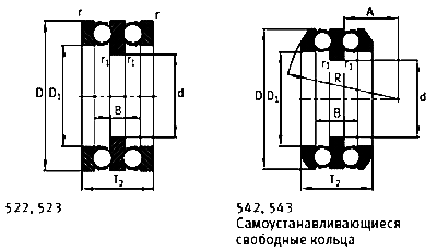 Шарикоподшипники упорные одинарные FAG